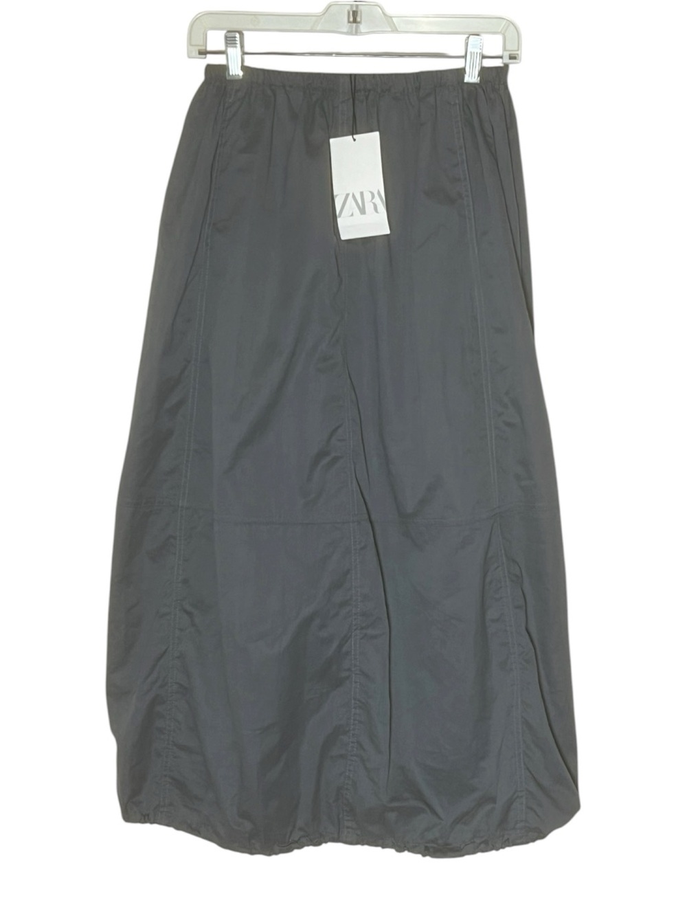 Zara grey cinch hem bubble hem skirt NWT size S